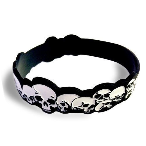 Pulseira - Caveiras - Preta - Probiotica