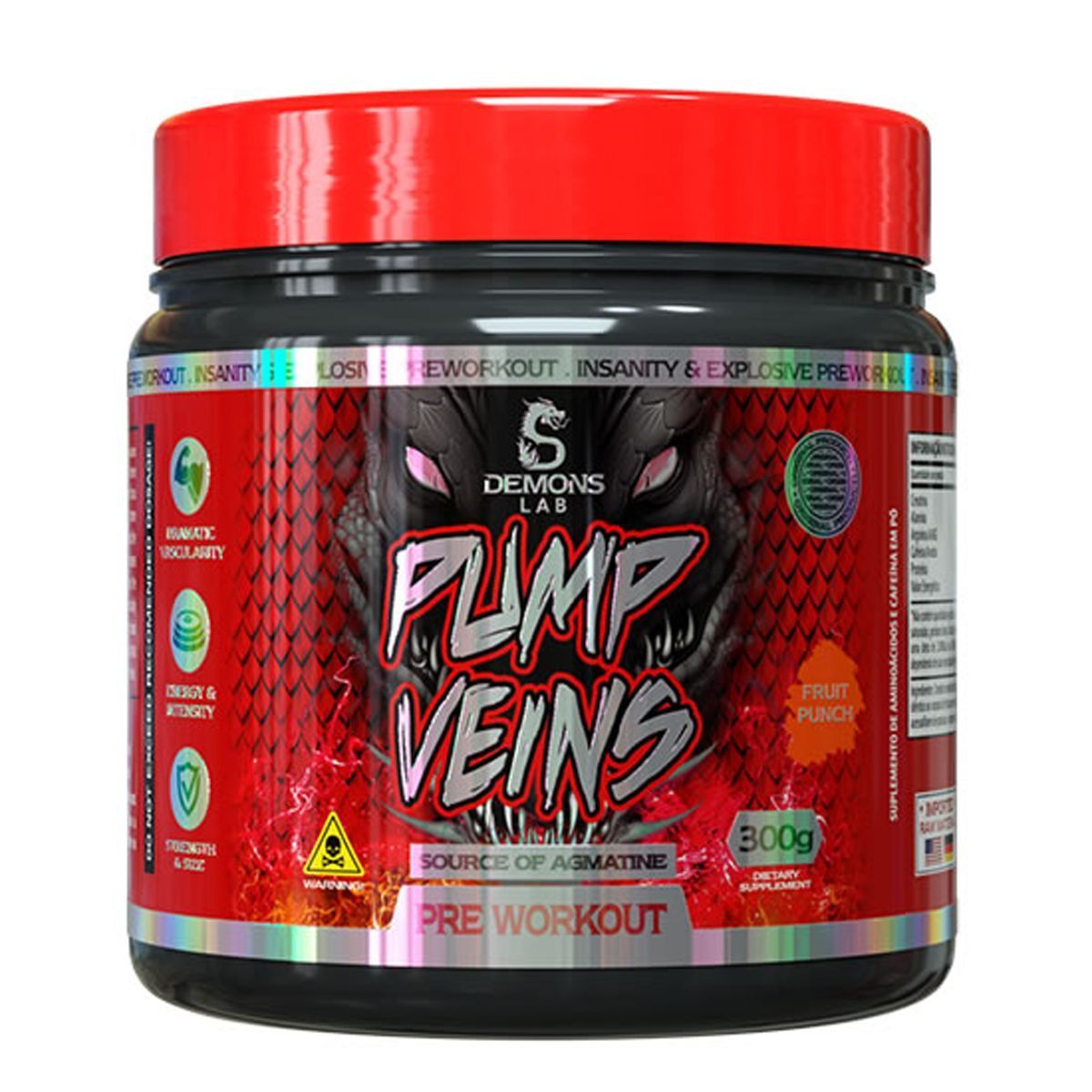 Pump Veins Pre Workout - 300g Fruit Punch - Demons Lab