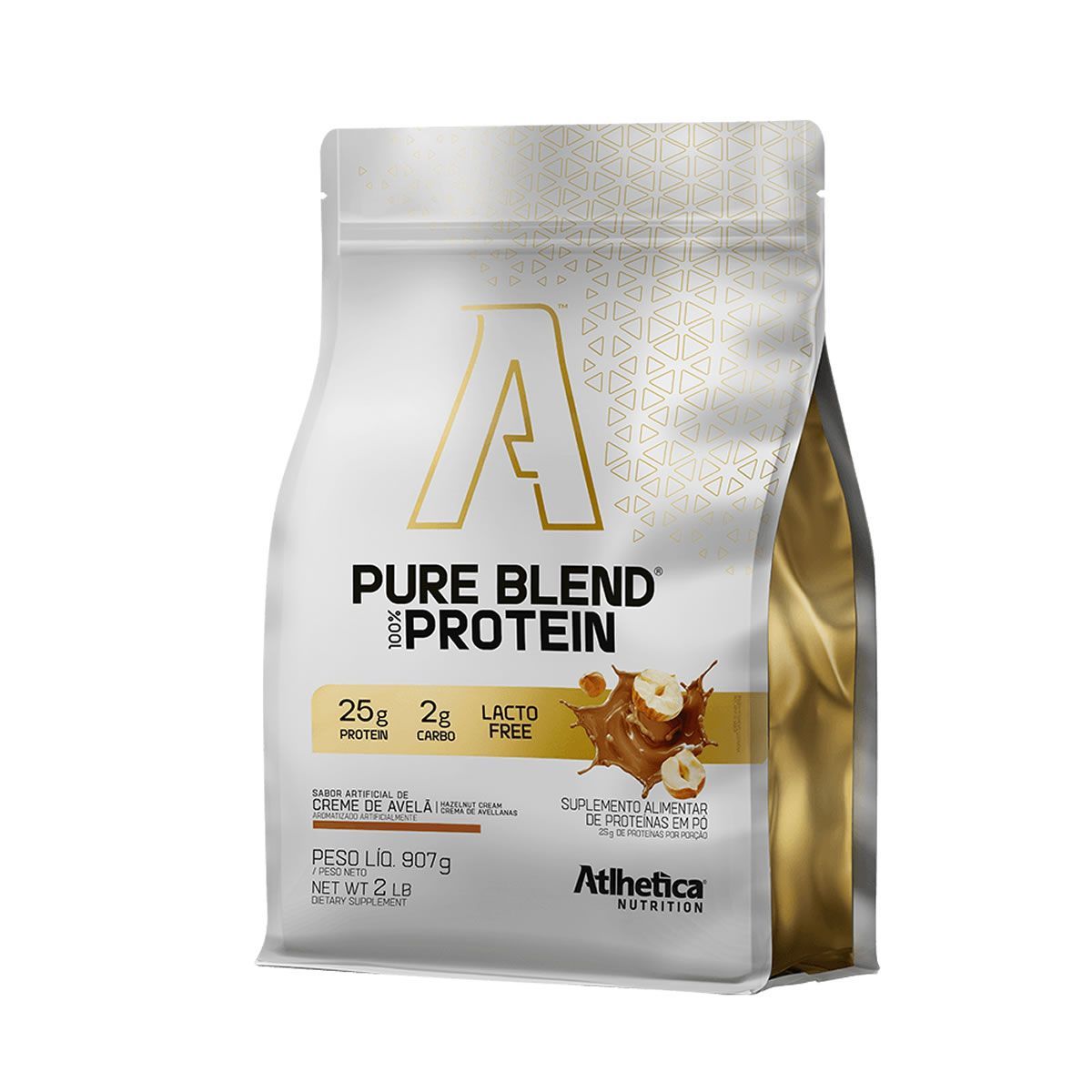 Pure Blend 100% Protein Lacto-free - 907g Refil Creme de Avel� - Atlh�tica Nutrition
