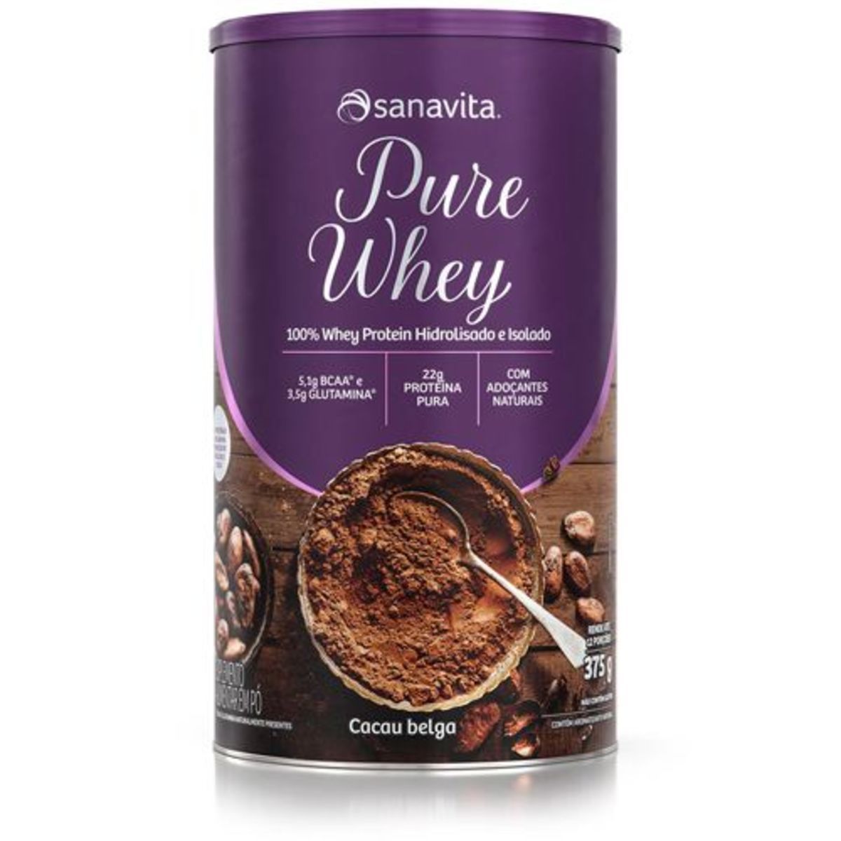 Pure Whey - 375g Cacau Belga - Sanavita