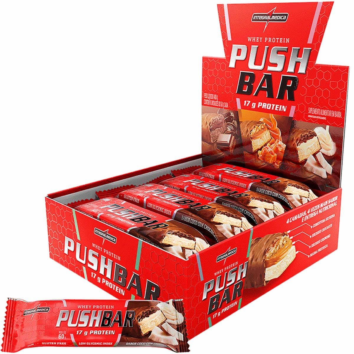 Push Bar Protein - 8 Unidades 60g Coco  - IntegralM�dica