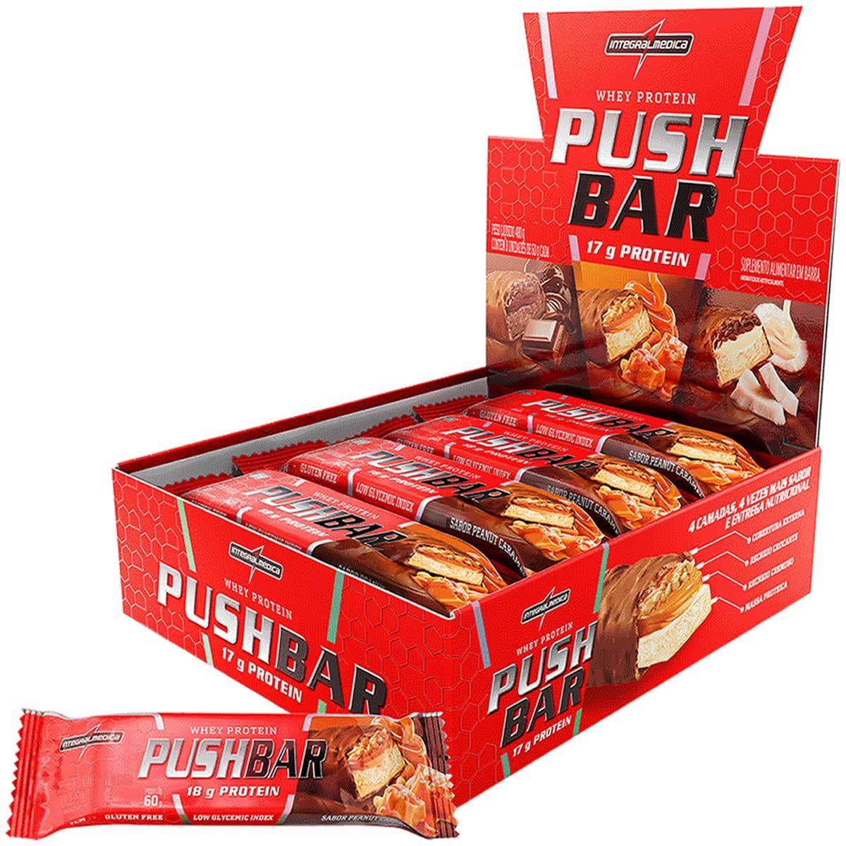 Push Bar Protein - 8 Unidades 60g Peanut Caramel - IntegralM�dica