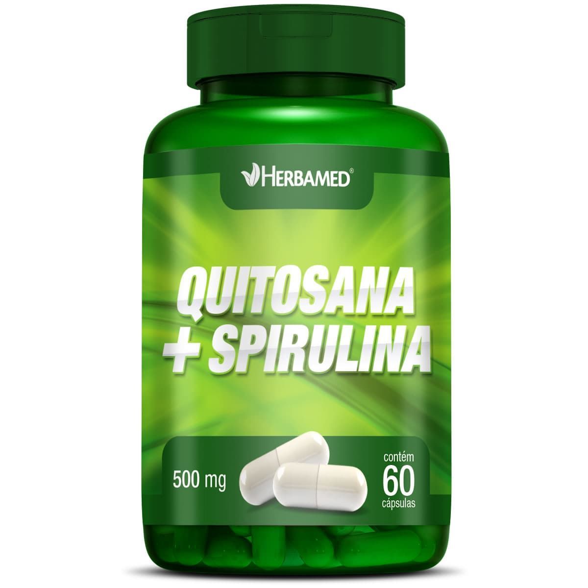 Quitosana + Spirulina - 60 C�psulas - Herbamed***TAMPA QUEBRADA Data Venc. 30/01/2023