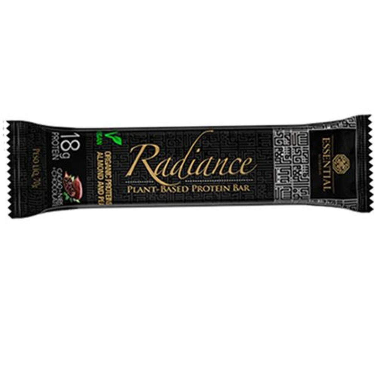 Radiance Plant-Based Protein Bar - 1 Unidade 70g Cacau - Essential Nutrition*** Data Venc. 30/06/2020