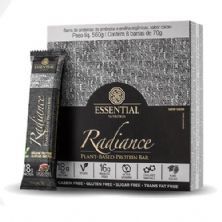 Radiance Plant-Based Veg Protein Bar - 8 Unidades 70g Cacau - Essential Nutrition