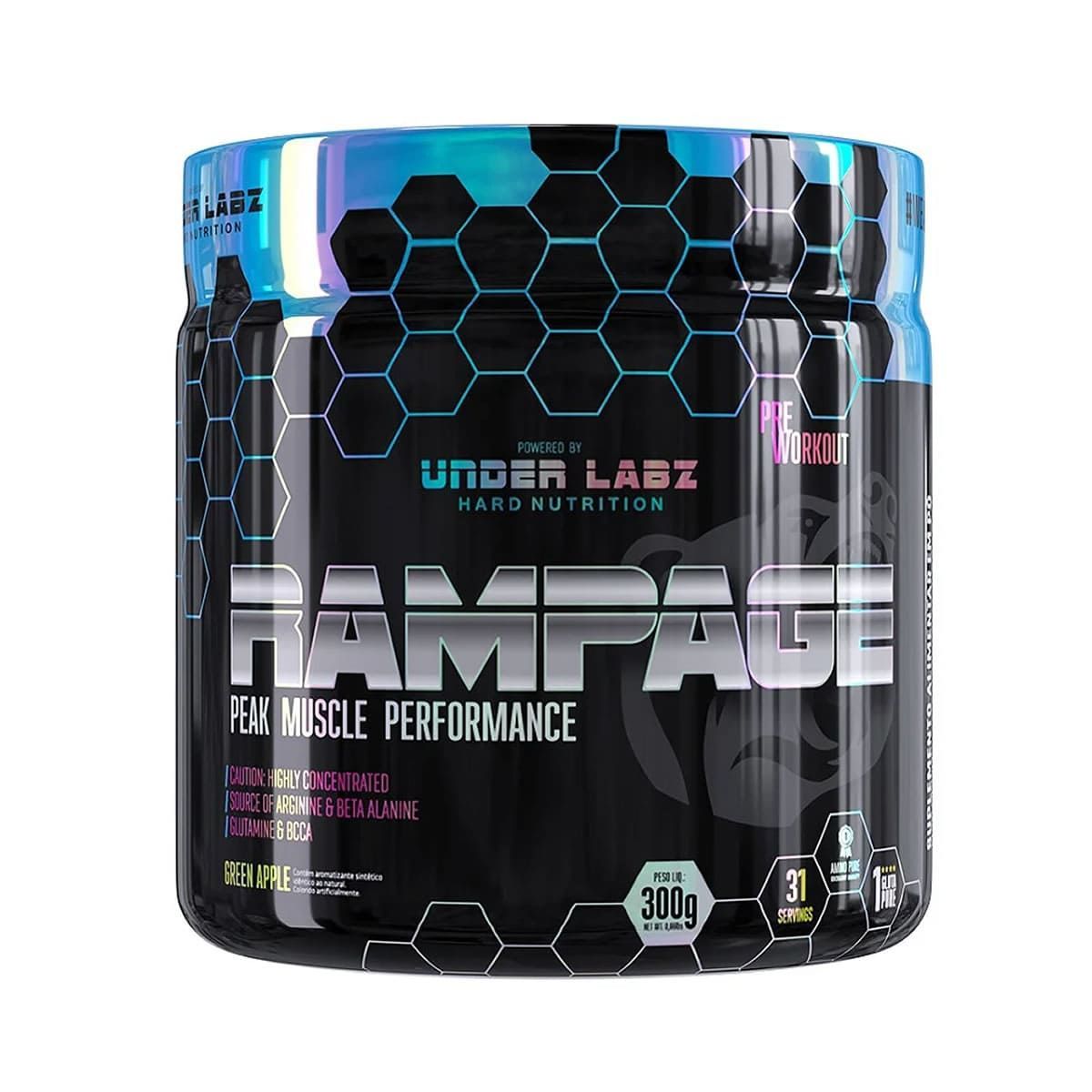 Rampage Pre-Workout - 300g Green Apple - Under Labz