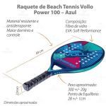 Raquete de Beach Tennis (Tenis de Praia) - Azul - Vollo Sports