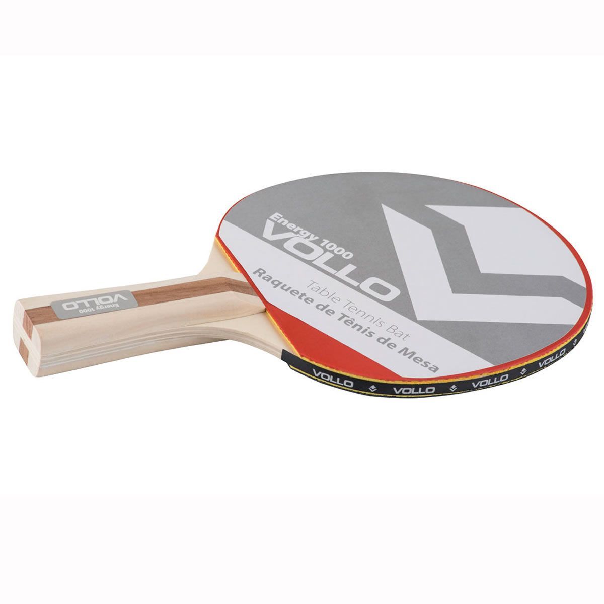 Raquete De T�nis De Mesa Energy 1000 - Jogador Avan�ado Vermelha e Preta - Vollo Sports