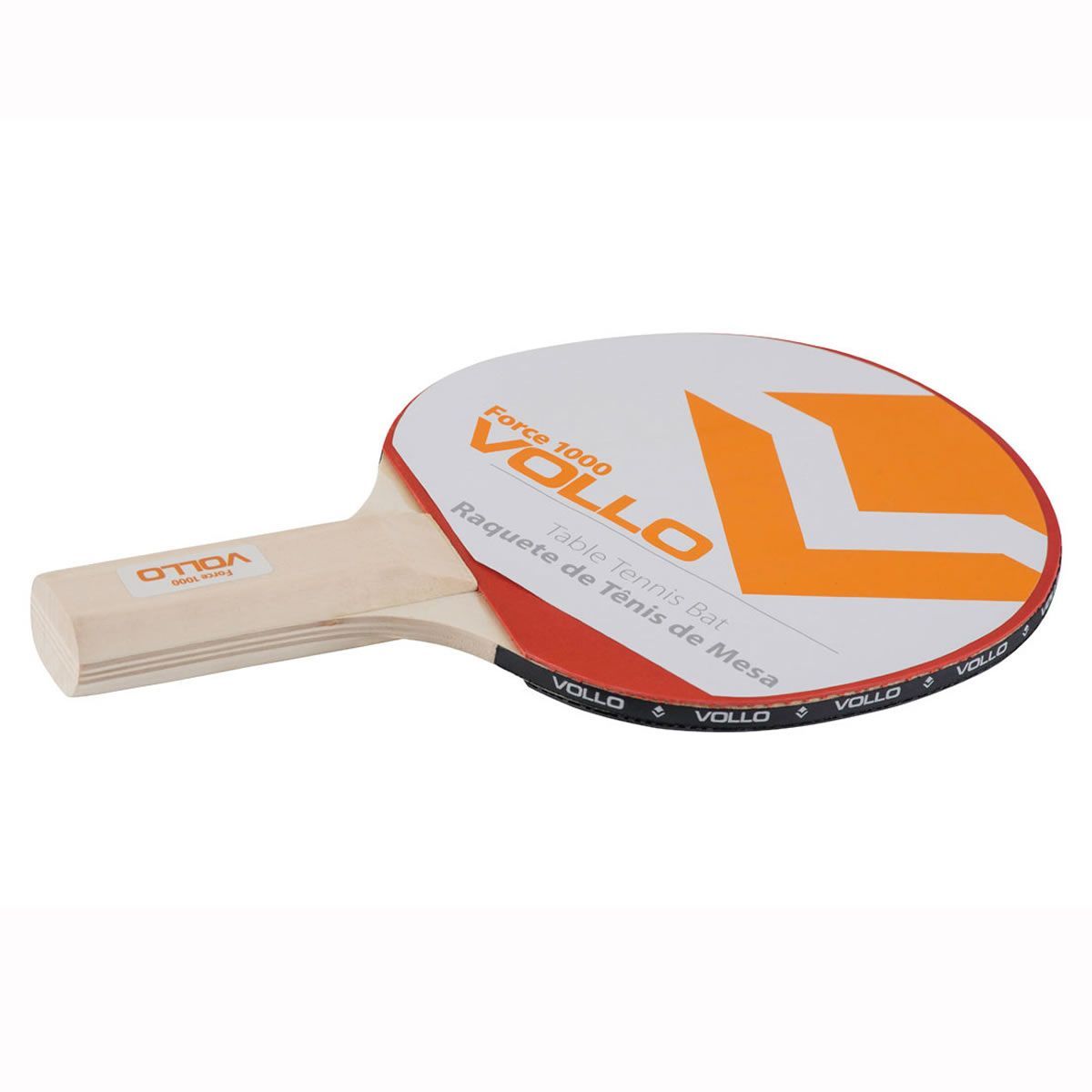 Raquete De T�nis De Mesa Force 1000 - Jogador Iniciante Vermelha e Preta - Vollo Sports