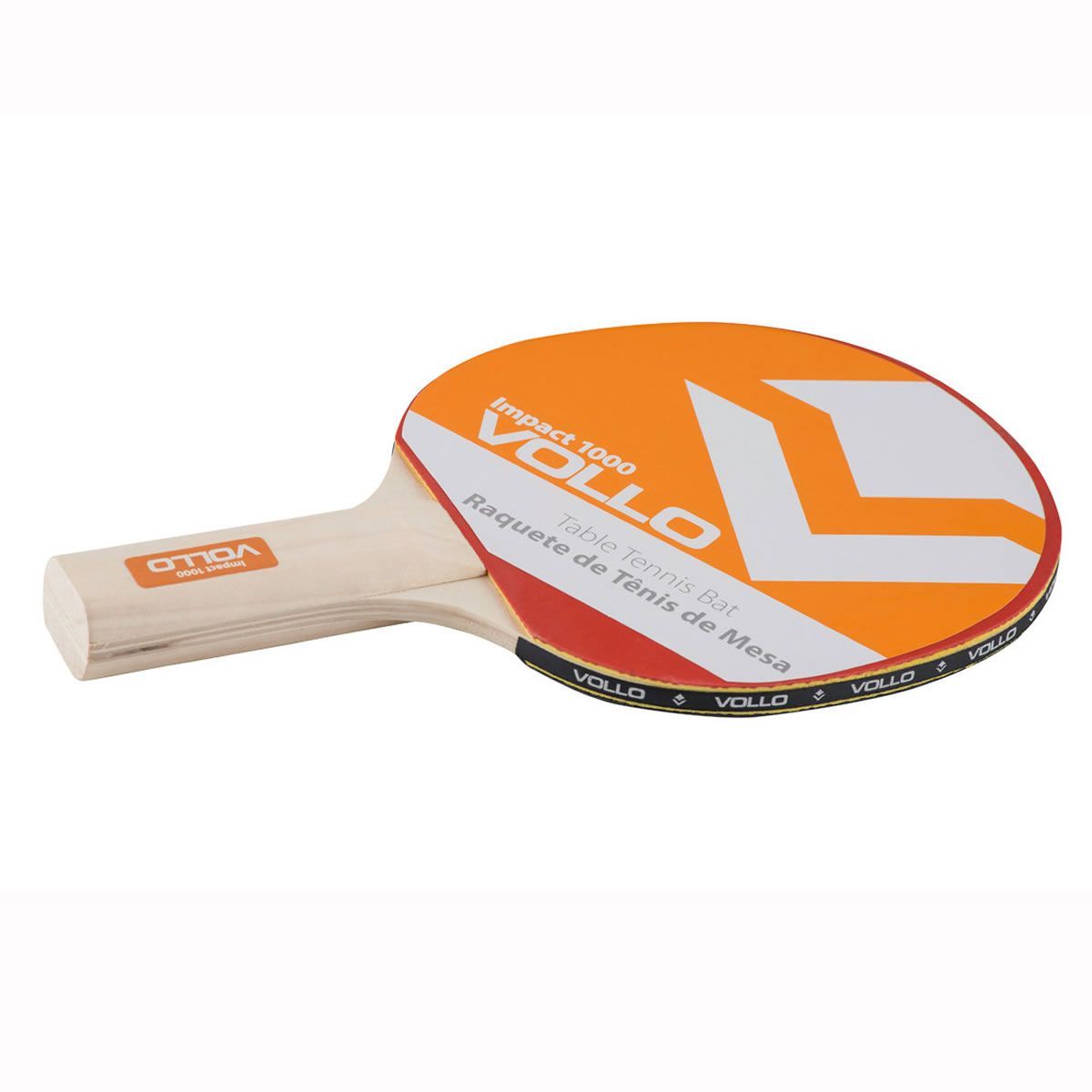 Raquete De T�nis De Mesa Impact 1000 - Jogador Intermedi�rio Vermelha e Preta - Vollo Sports