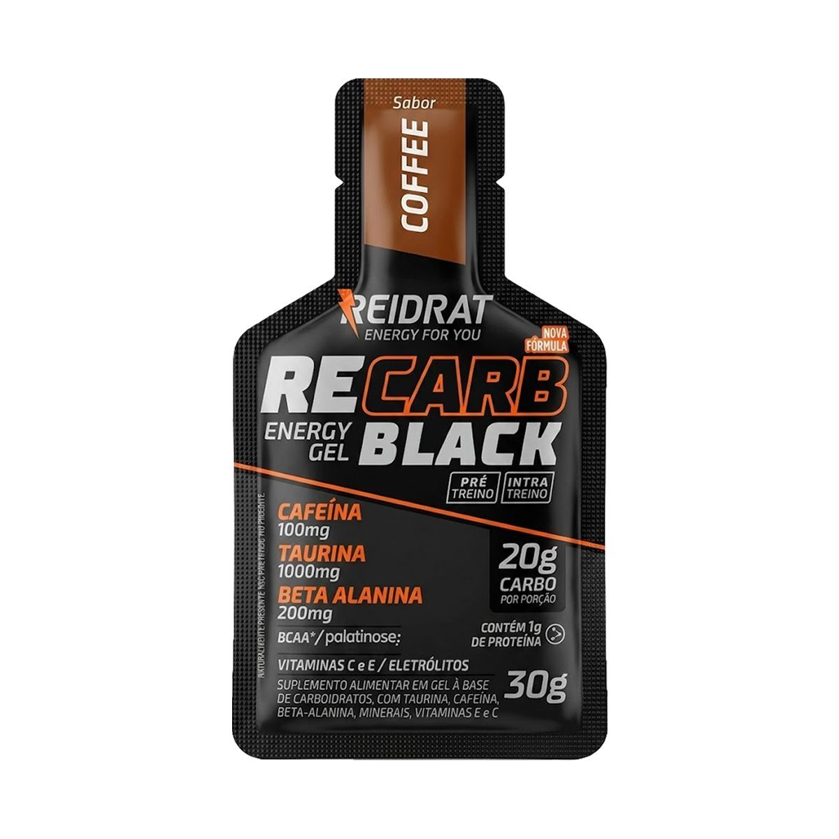 Recarb Energy Gel Black Pro Beta - 1 Sach� 30g Caf� - Reidrat