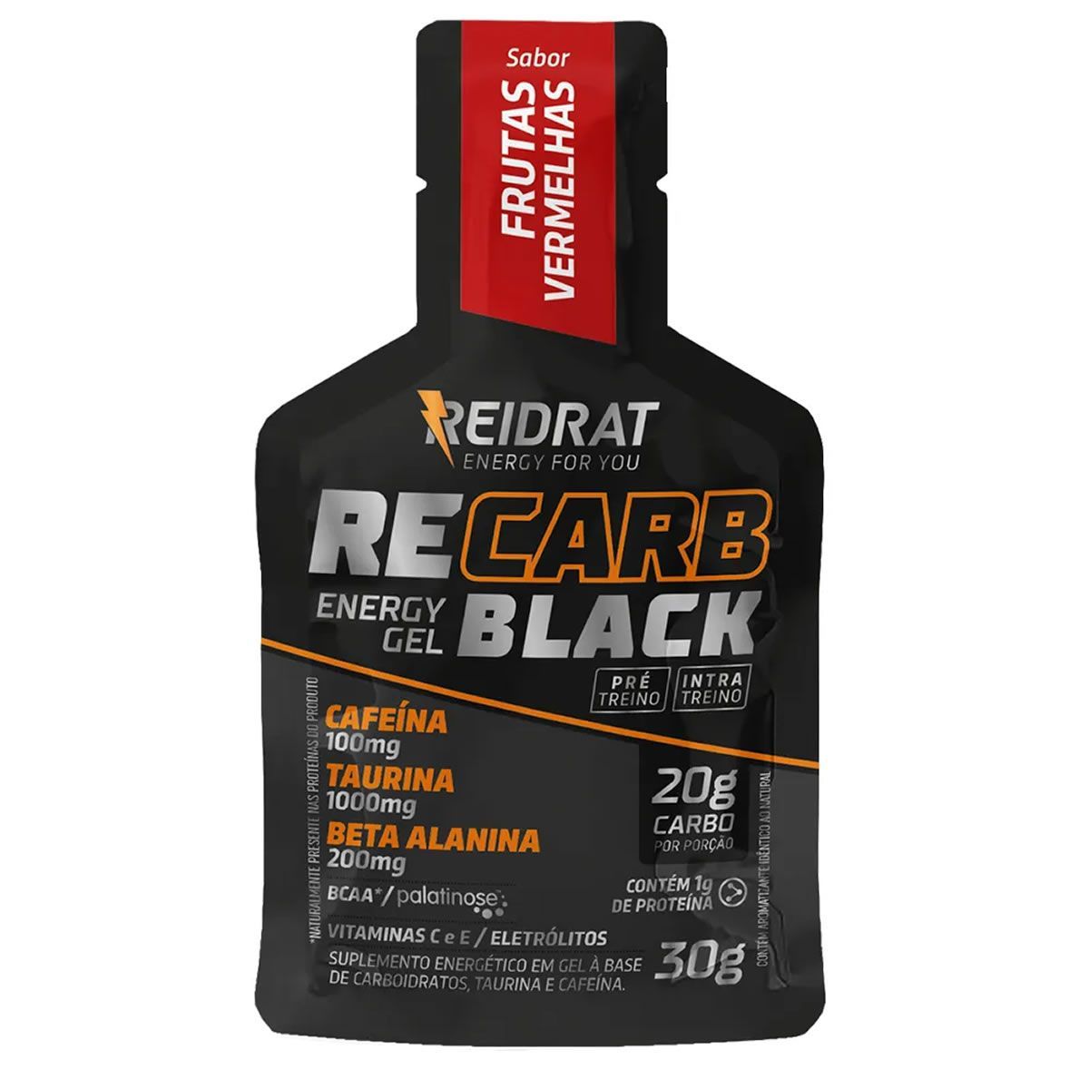 Recarb Energy Gel Black Pro Beta - 1 Sach� 30g Frutas Vermelhas - Reidrat