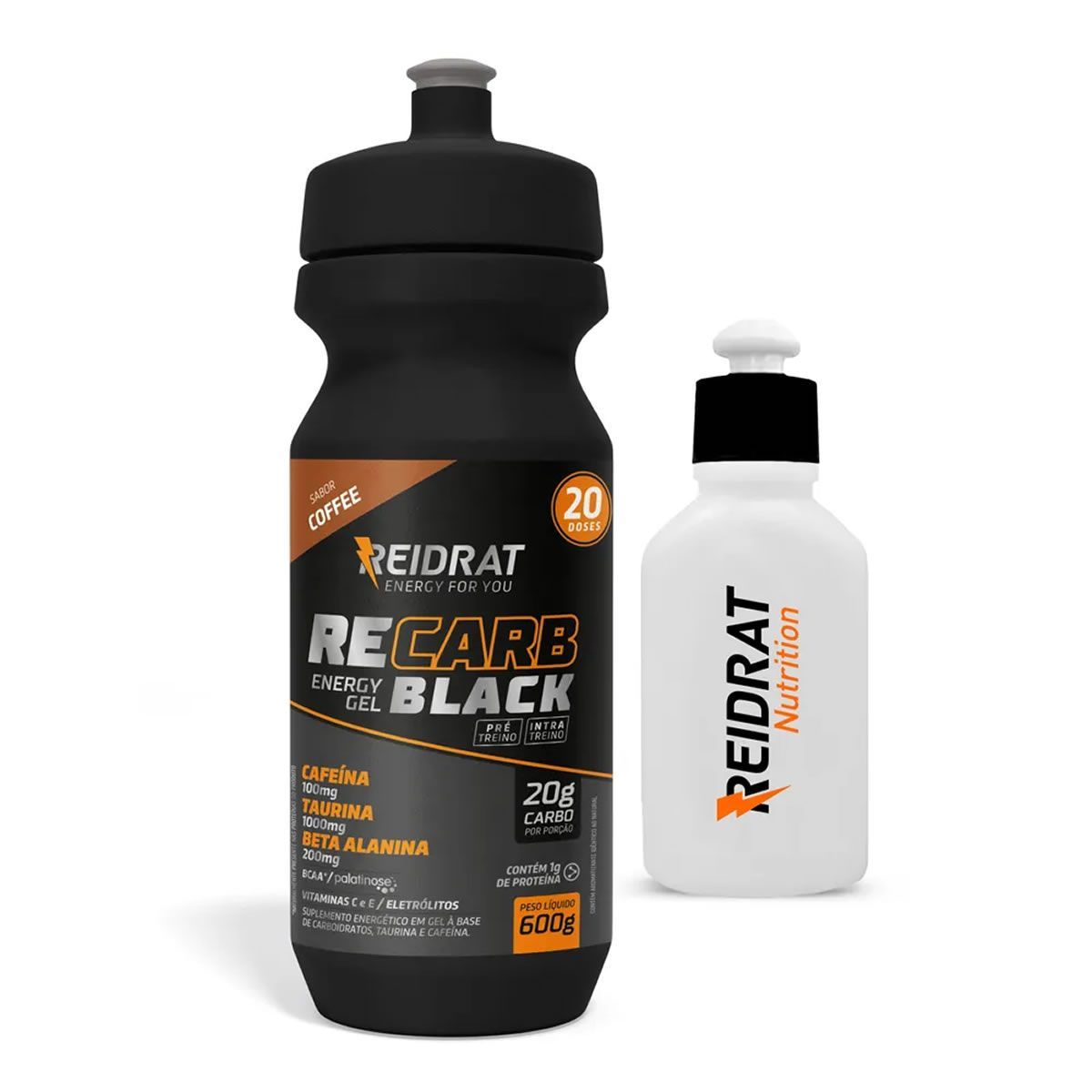 Kit Recarb Energy Gel Black Squeeze + Mini Squeeze 100 ml - 600g Coffee - Reidrat