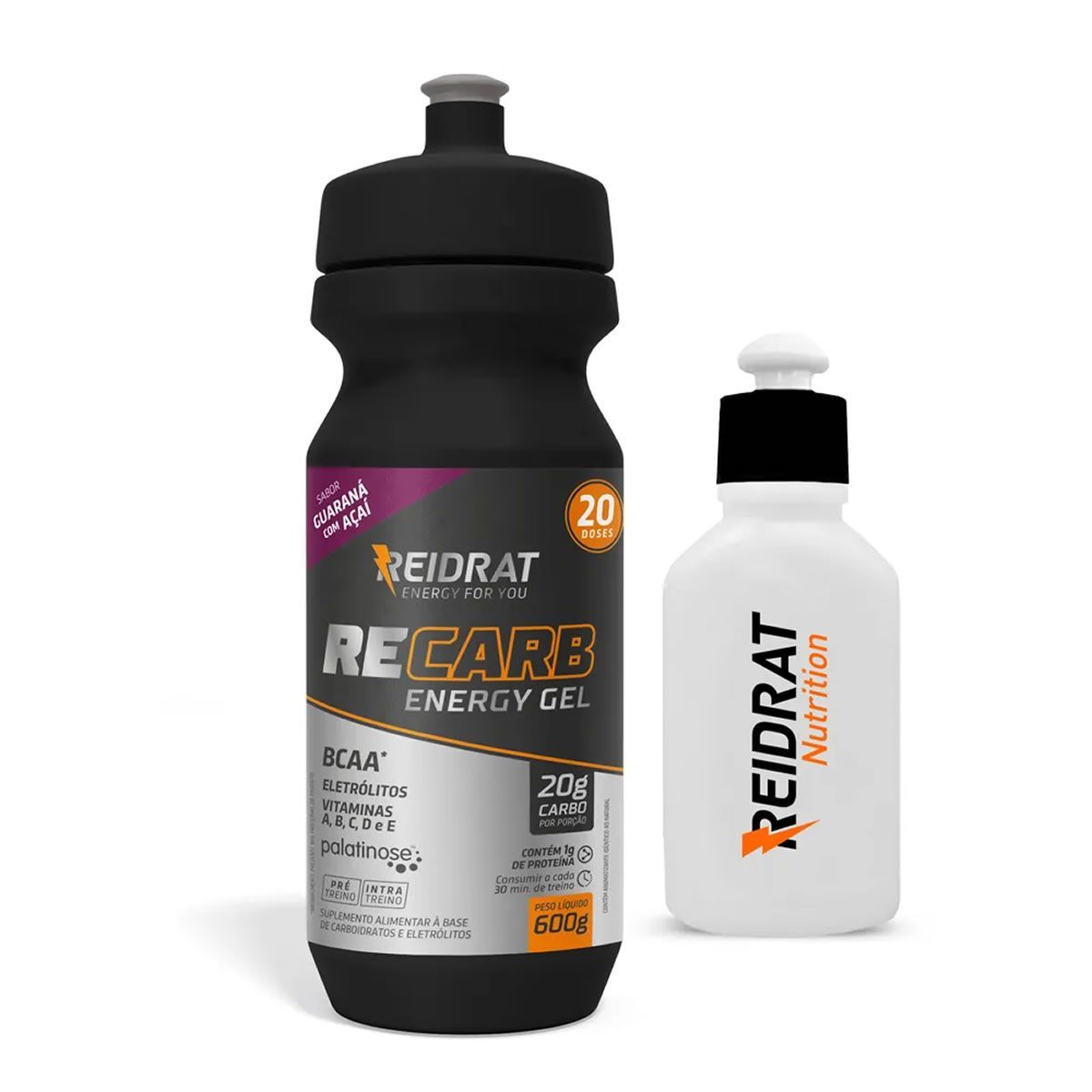 Kit Recarb Energy Gel Squeeze + Mini Squeeze 100 ml - 600g Guaran� com A�a� - Reidrat