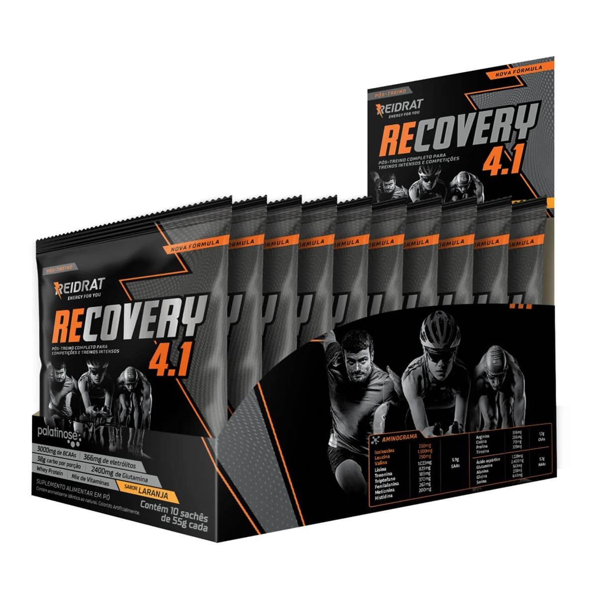Recovery 4:1 - 10 Sach�s 55g Laranja - Reidrat*** Data Venc. 19/04/2025
