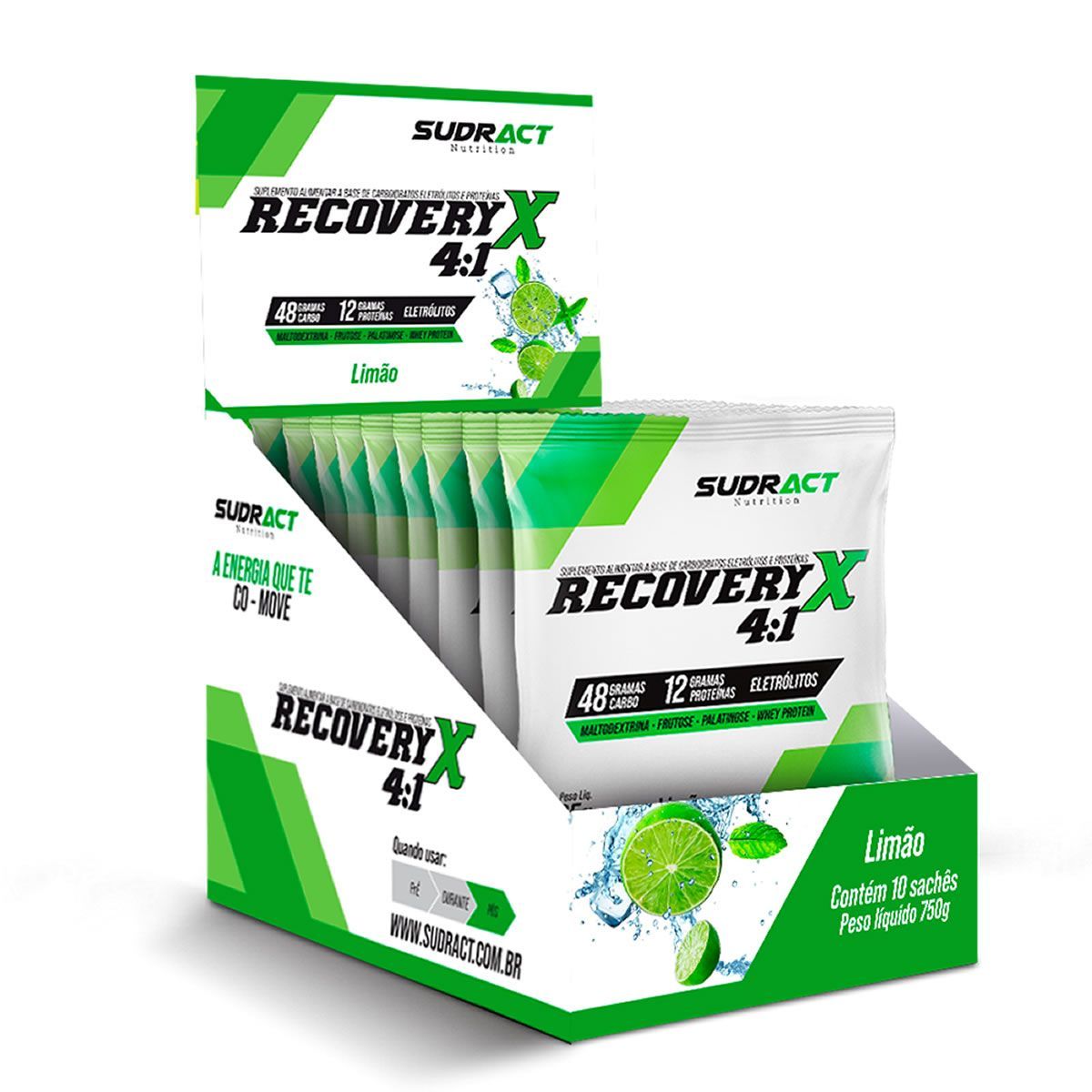 Recovery X 4:1 -  10 sach�s de 65g Lim�o - Sudract Nutrition*** Data Venc. 26/09/2023