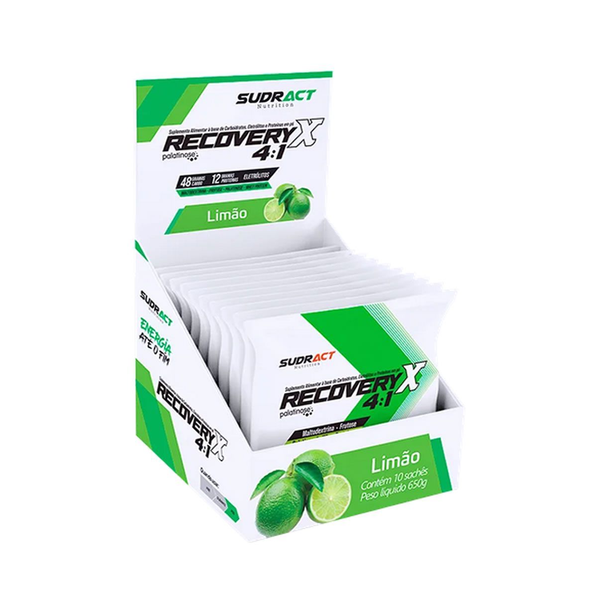 Recovery X 4:1 -  10 sach�s de 65g Lim�o - Sudract Nutrition