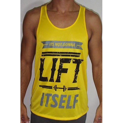 Regata Cavada Masculina LIFT ITSELF - Amarela Tamanho M