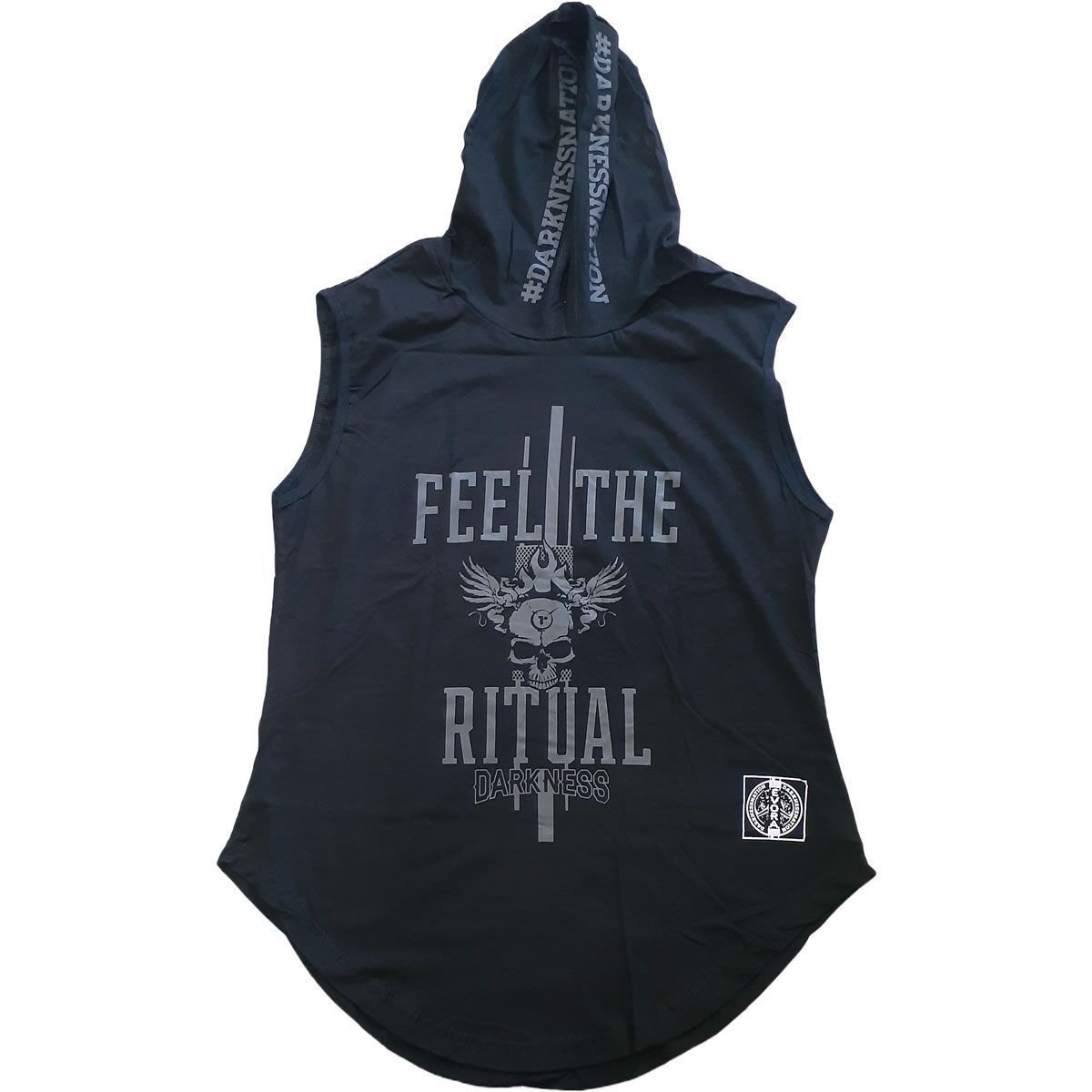 Regata Darkness Masculina Com Capuz - Tamanho XGG Preta/Cinza - IntegralM�dica