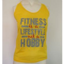 Regata Feminina FITNESS IS A LIFESTYLE - Amarela Tamanho G