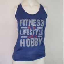 Regata Feminina FITNESS IS A LIFESTYLE - Azul Marinho Tamanho G