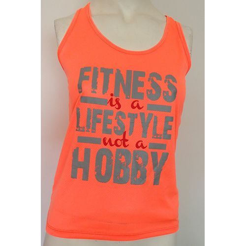 Regata Feminina FITNESS IS A LIFESTYLE - Laranja Neon Tamanho G