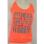 Regata Feminina FITNESS IS A LIFESTYLE - Laranja Neon Tamanho G