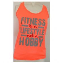 Regata Feminina FITNESS IS A LIFESTYLE - Laranja Neon Tamanho M