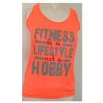 Regata Feminina FITNESS IS A LIFESTYLE - Laranja Neon Tamanho M