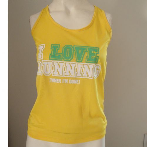 Regata Feminina I LOVE RUNNING - Amarela Tamanho M