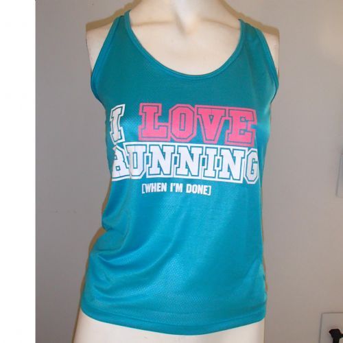 Regata Feminina I LOVE RUNNING - Verde Agua Tamanho M