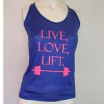 Regata Feminina LIVE, LOVE, LIFT - Azul Marinho Tamanho M