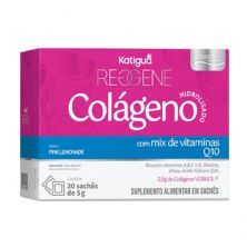 Reggene Col�geno Verisol + Mix de Vitaminas e Q10 Pink Limonade 30 Saches de 5g - Katigu�