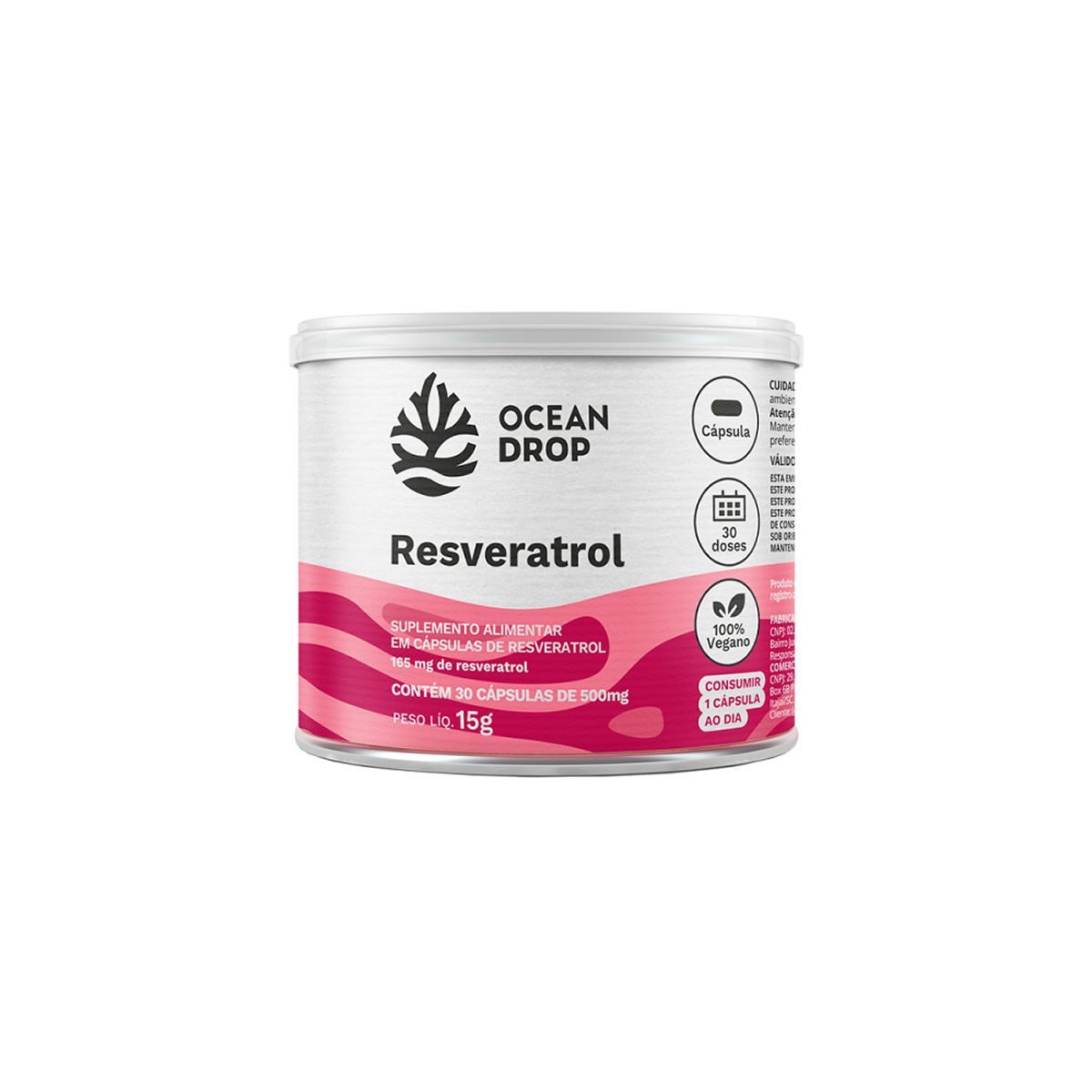 Resveratrol - 500mg 30 C�psulas - Ocean Drop