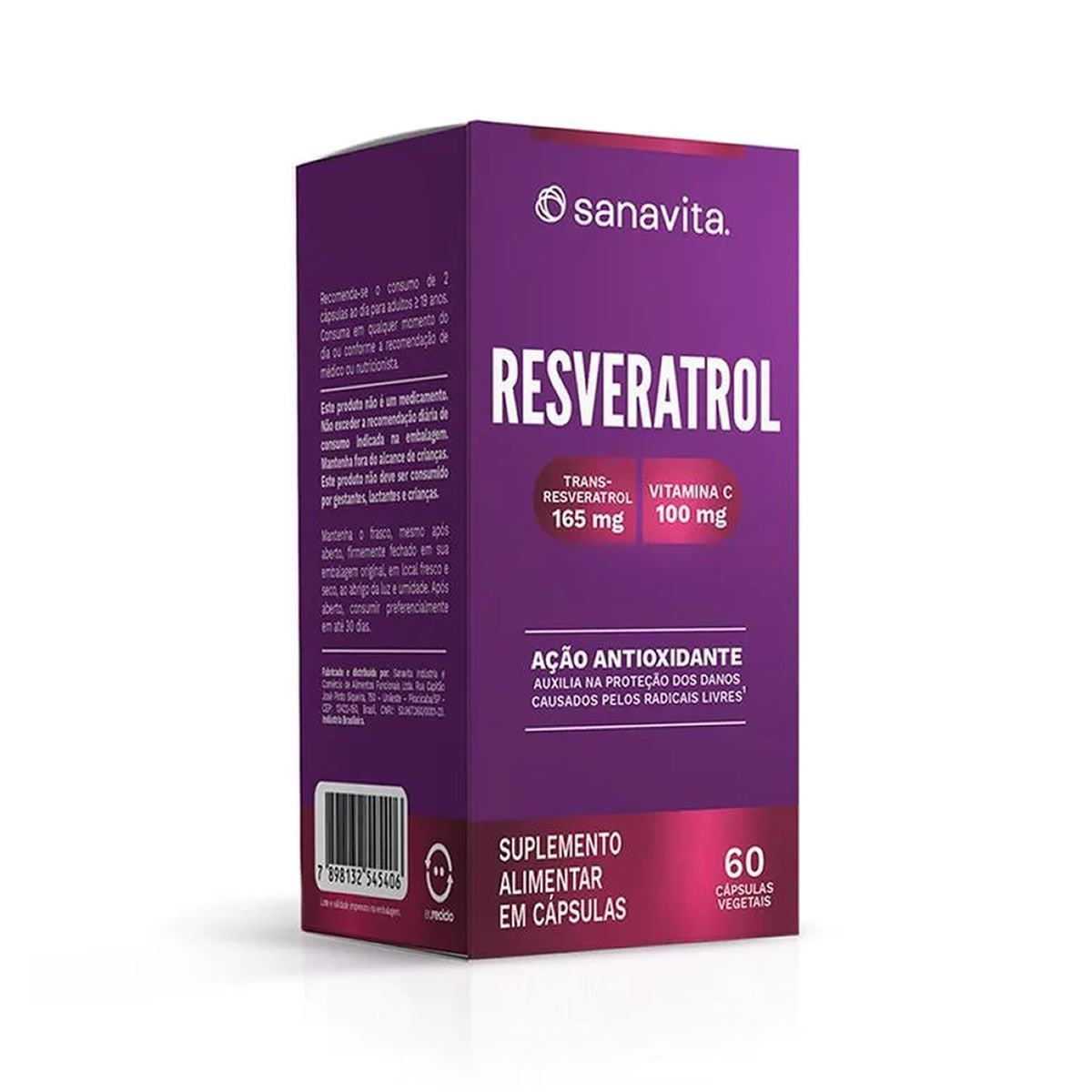 Resveratrol - 60 C�psulas Vegetais - Sanavita