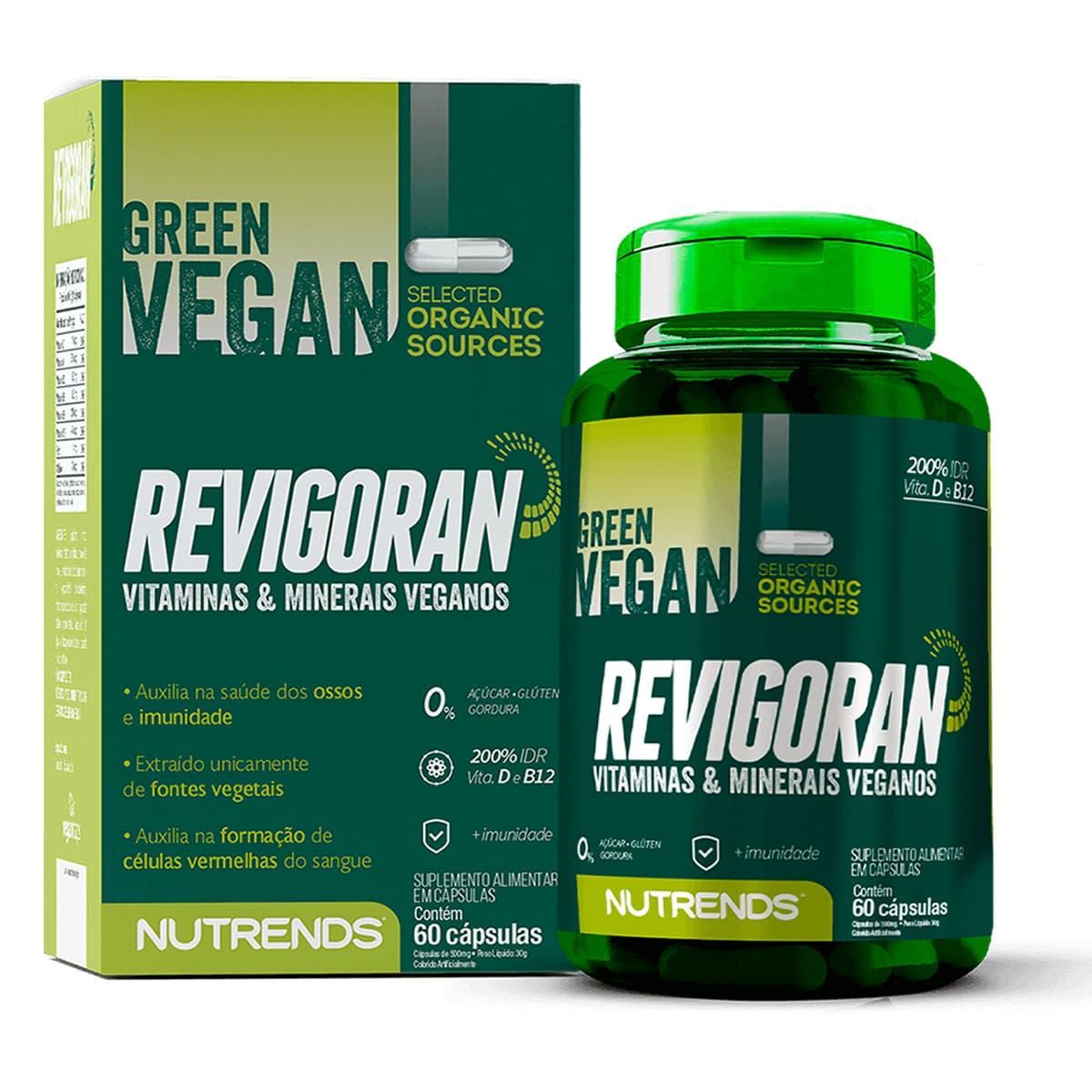 Revigoran Green Vegan - 60 C�psulas - Nutrends*** Data Venc. 30/11/2023