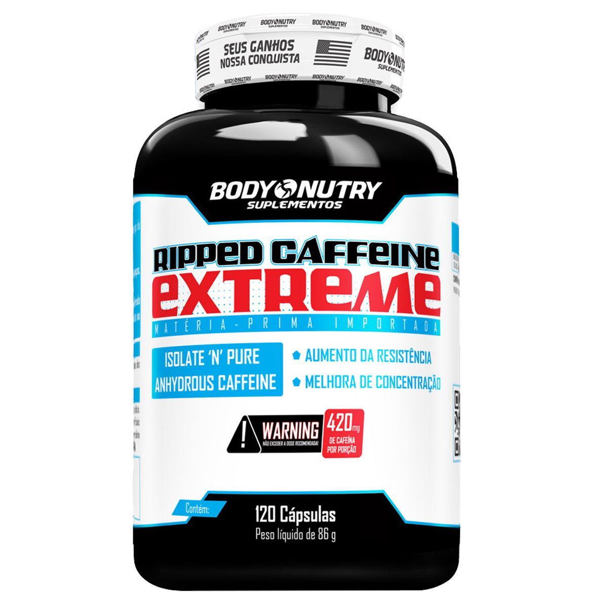 Ripped Caffeine Extreme - 120 c�psulas - Body Nutry