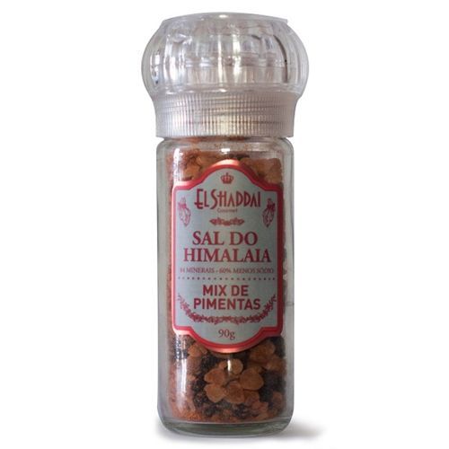 Sal Rosa do Himalaia com Mix de Pimentas 90g - El Shaddai Gourmet* -