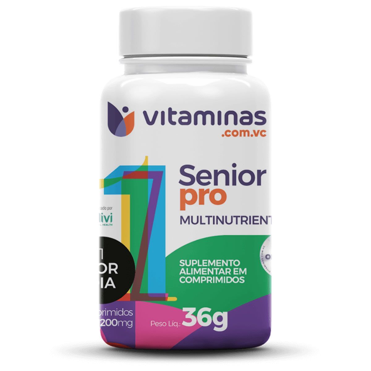 Senior Pro Multinutrientes - 30 Comprimidos - Vitaminas.com.vc*** Data Venc. 30/06/2025