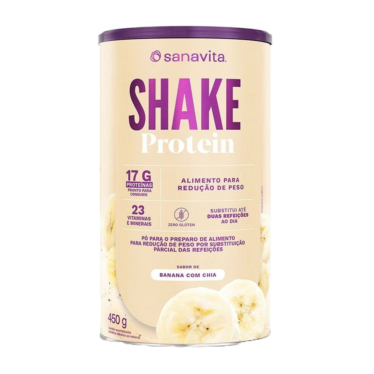 Shake Protein - 450g Banana com Chia - Sanavita