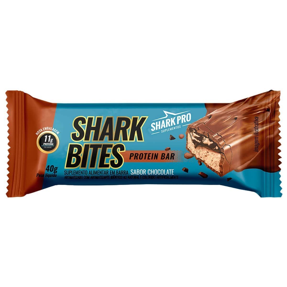 Shark Bites - 1 Unidade 40g Chocolate - Shark Pro