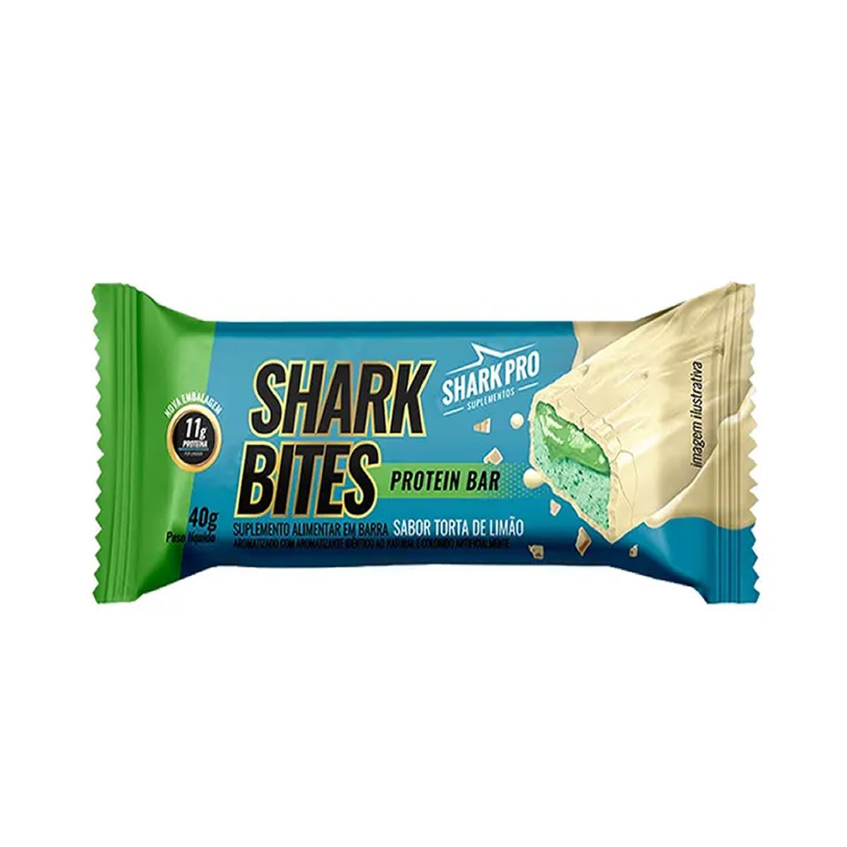 Shark Bites - 1 Unidades 40g Chocolate Branco - Shark Pro*** Data Venc. 13/09/2025