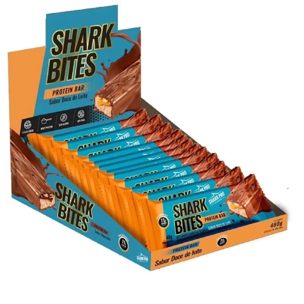 Shark Bites - 12 Unidades 40g Doce de Leite - Shark Pro