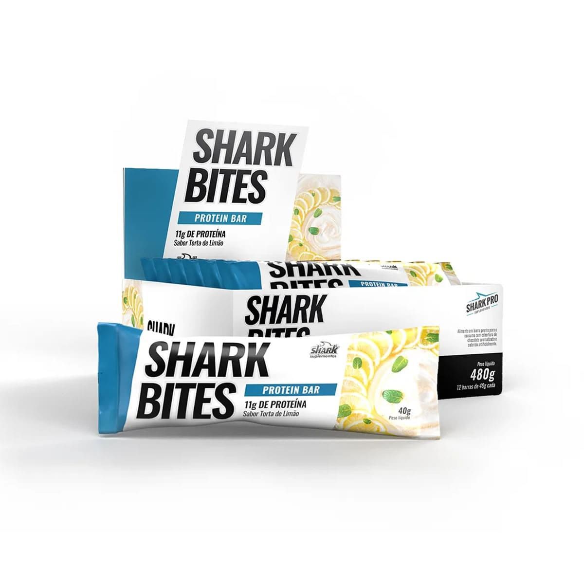 Shark Bites - 12 Unidades 40g Torta de Lim�o - Shark Pro*** Data Venc. 29/03/2024