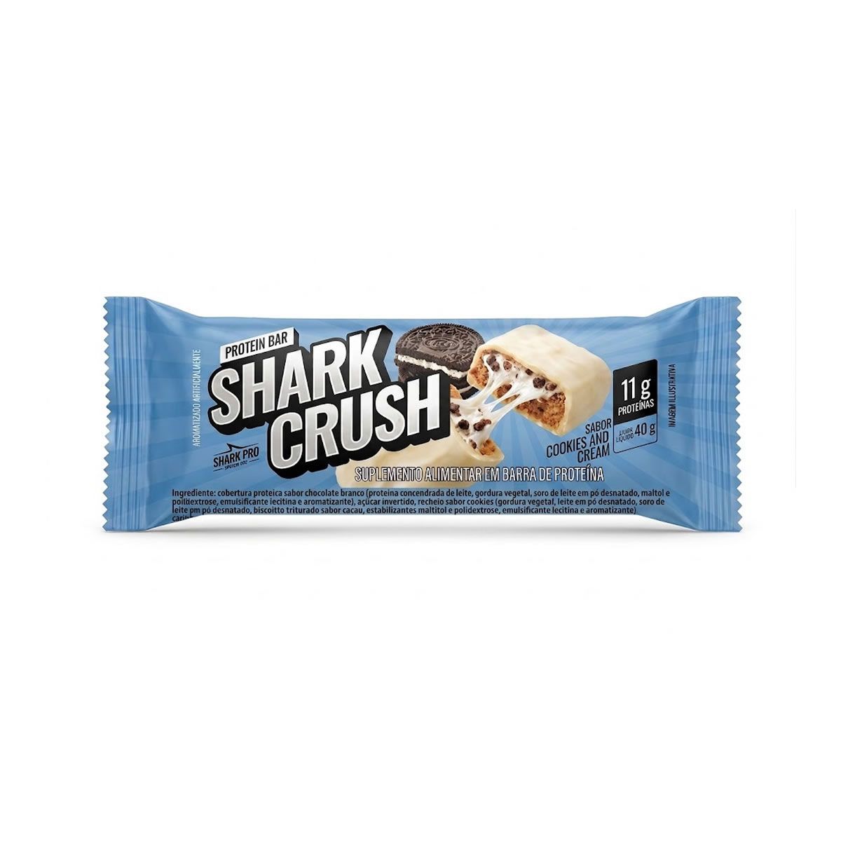 Shark Crush - 1 Unidade 40g Cookies and Cream - Shark Pro