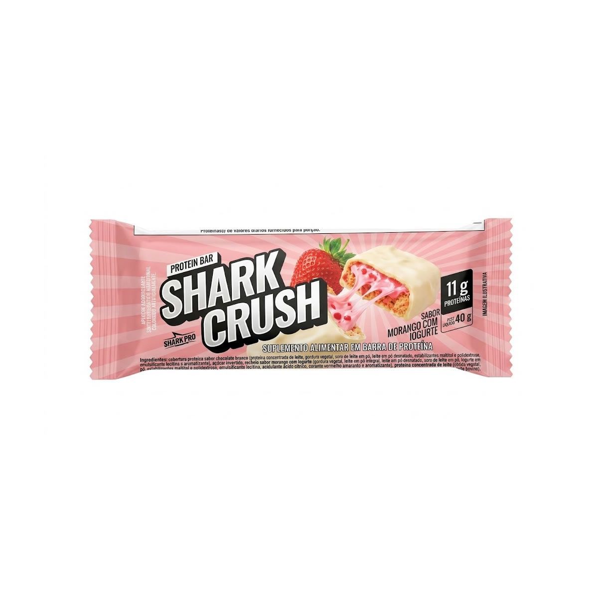 Shark Crush - 1 Unidade 40g Morango com Iogurte - Shark Pro