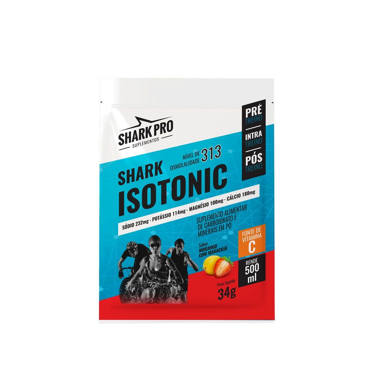 Shark Isotonico - 1 Sach� 34g Morango com Maracuj� - Shark Pro