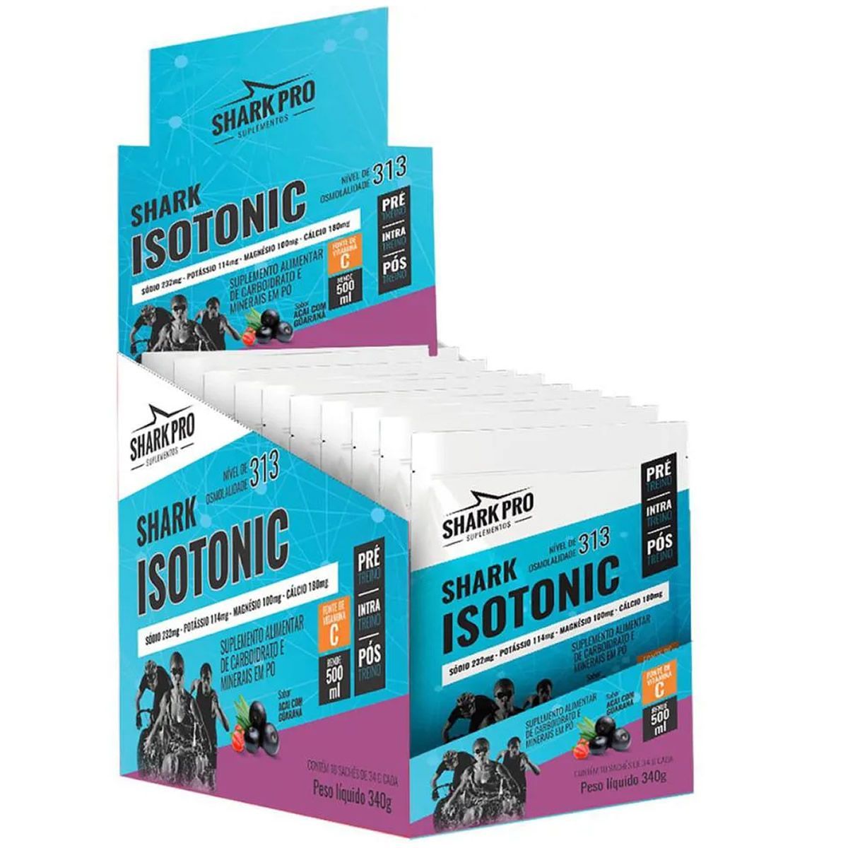 Shark Isotonico - 10 Sach�s 34g A�a� Com Guaran� - Shark Pro