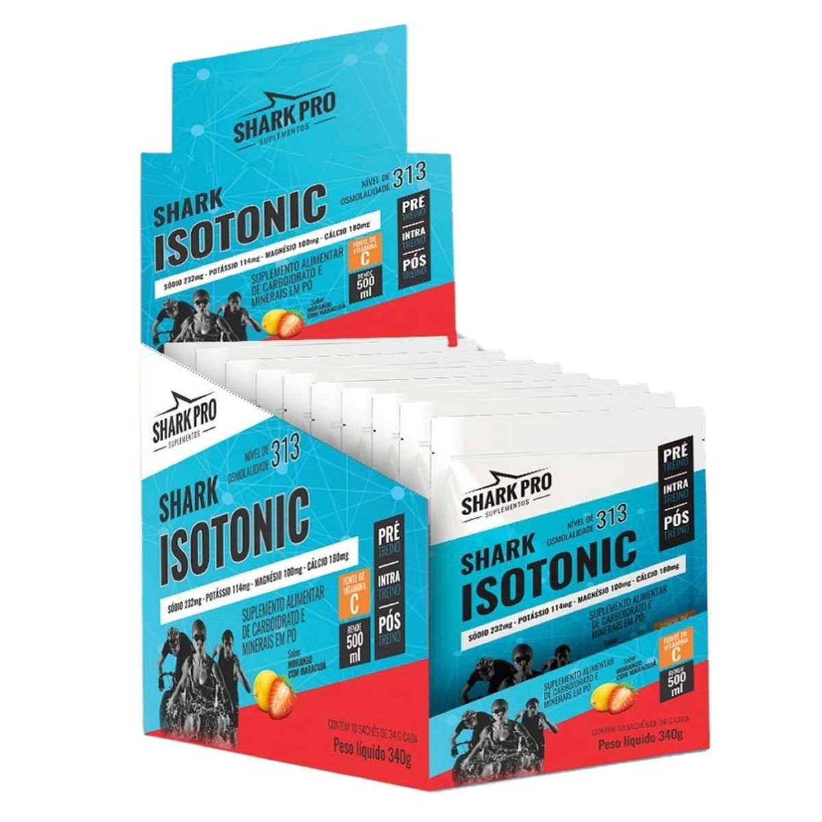 Shark Isotonico - 10 Sach�s 34g Morango com Maracuj� - Shark Pro