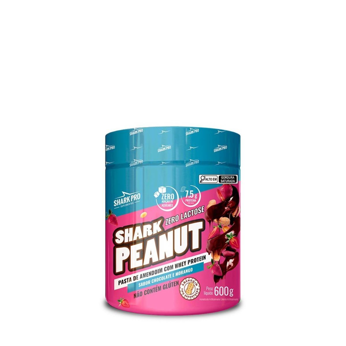 Shark Peanut Zero Lactose - 600g Chocolate e Morango - Shark Pro